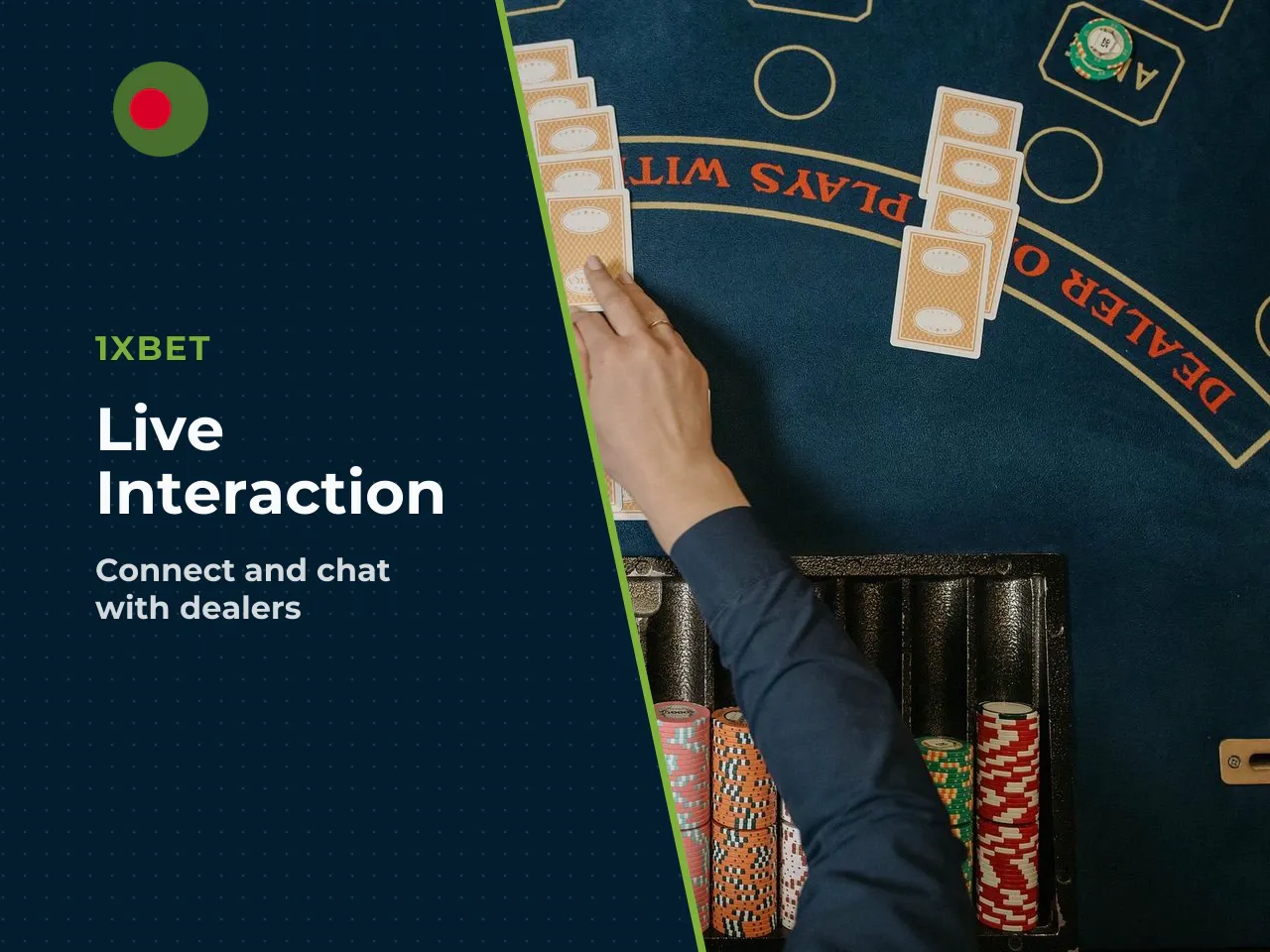 **Social interaction.** Chat functions allow communication with the dealer and other players. Research links this to higher session engagement and player retention. **Atmosphere.** The studio setting,